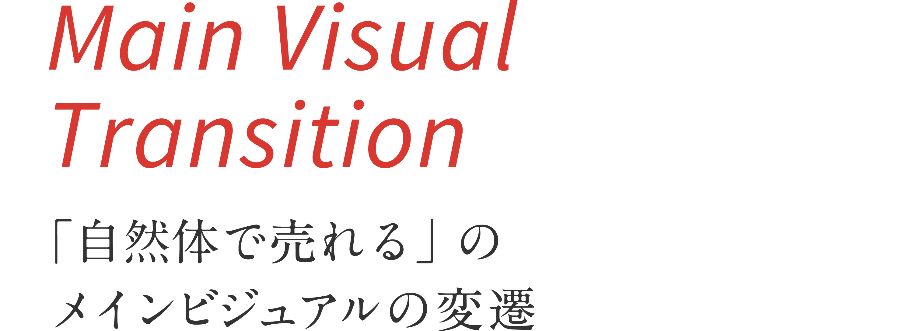 Main Visual Transition 「自然体で売れる」のメインビジュアルの変遷